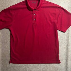 Pro Tour Performance Golf Men XL Solid Red 3 Button‎ Short Sleeve Polo (Z)